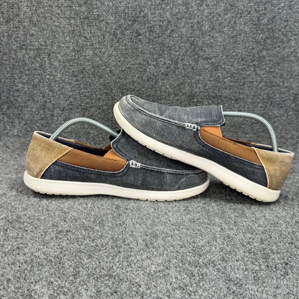 Crocs Santa Cruz 2 Lux Loafers Men's Size 10 Blue Canvas Slip On Casual‎ Shoes